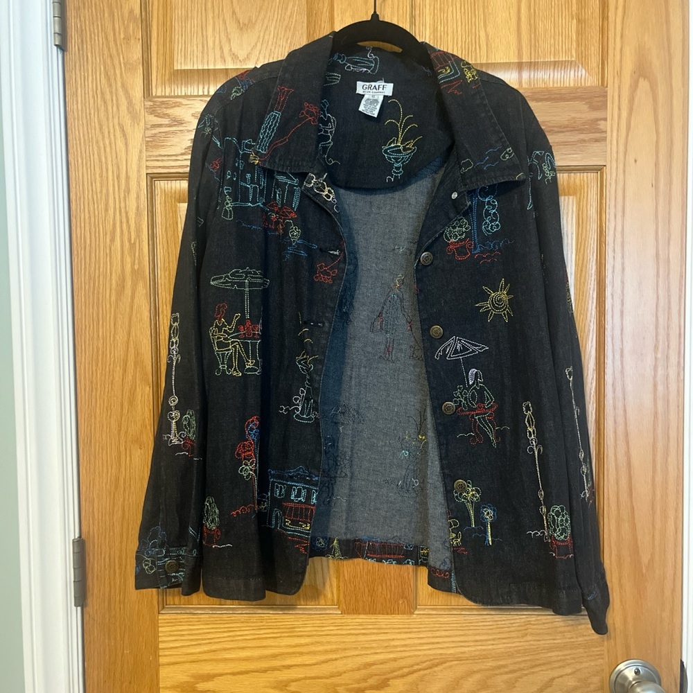 Vintage Black Embroidered Jacket